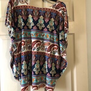 🍒🍒Star Vixen Blue and Red Boxy Blouse